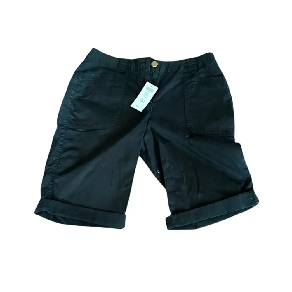 Chico’s The Carley Short Black Bermuda Short 570136590 Size 00 Extra Small NWT
